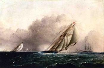詹姆斯 E 巴特斯沃思 NYYC. Schooner Yacht Estelle Running Home 詹姆斯 E 巴特斯沃思 NYYC. Schooner Yacht Estelle Running Home